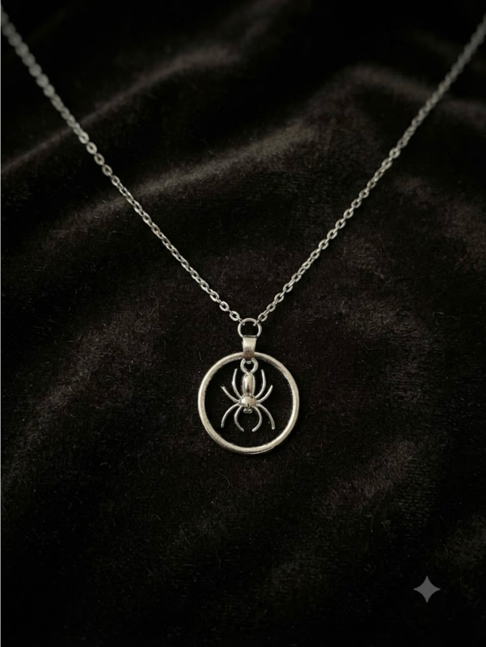 Hand Crafted Spider Circle Pendant Necklace